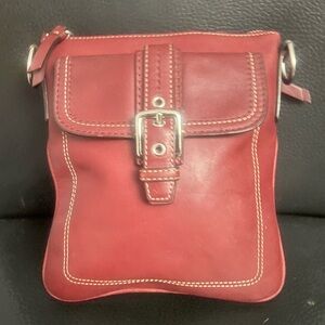 Coach Hampton Red Leather Swing Crossbody Bag